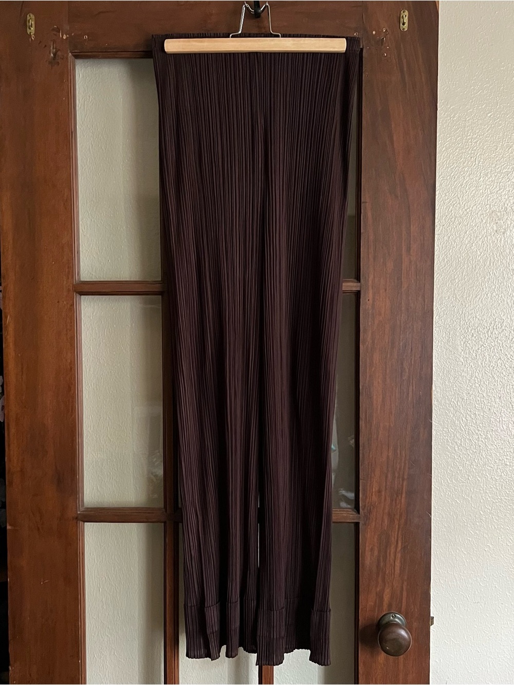 Issey Miyake Espresso Brown Pleated Trousers (L)